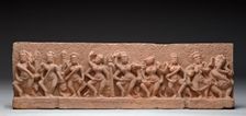 The Seven Mother Goddesses (Matrikas) Flanked by Shiva-Virabhadra and Ganesha..., 9th century. Creator: Unknown