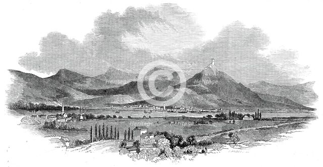 The Seven Mountains and Drachenfels, from Godenberg, 1845. Creator: Ebenezer Landells.