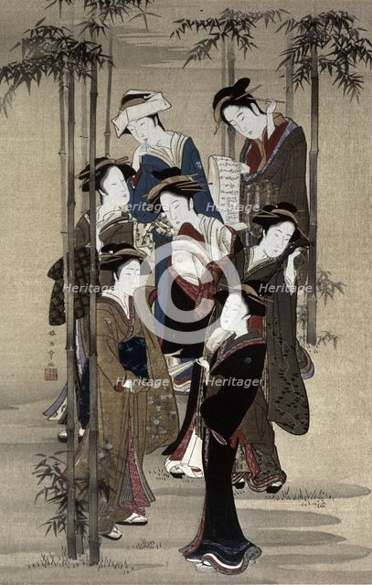 'The Seven Beauties', 18th century. Creator: Katsukawa, Shunsho (1725 - 1792).