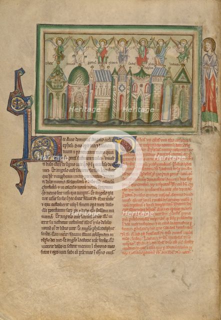The Seven Churches of Asia Minor; Dyson Perrins Apocalypse, about 1255-1260. Creator: Unknown.