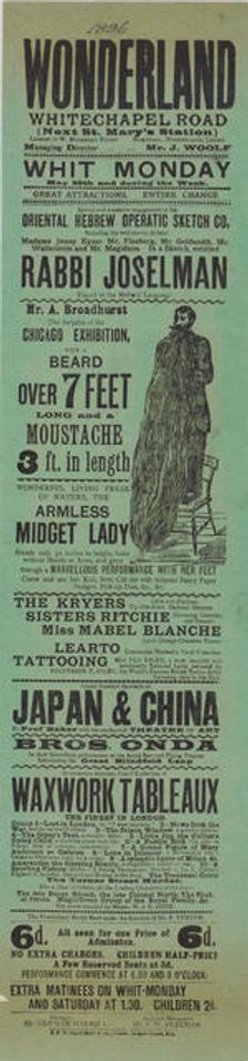 The seven foot beard and three foot moustache, 1896. Creator: Unknown