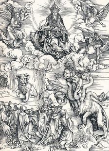 The Seven-Headed Beast and the Beast with Lamb`s Horns 1498 (1906). Artist: Albrecht Durer