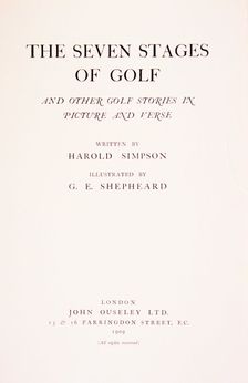 "The Seven Stages Of Golf", British, 1909. Creator: Unknown