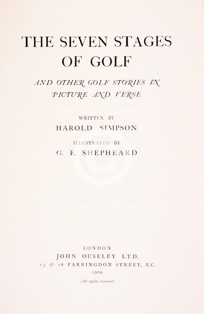 "The Seven Stages Of Golf", British, 1909. Creator: Unknown.
