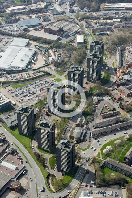 The Seven Sisters tower blocks, College Bank, Rochdale, 2019. Creator: Historic England.