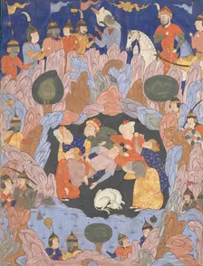 The Seven Sleepers of Ephesus, Folio from a Falnama (Book of Omens), 1550s. Creator: Unknown