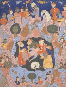 The Seven Sleepers of Ephesus, Folio from a Falnama (Book of Omens), 1550s. Creator: Unknown