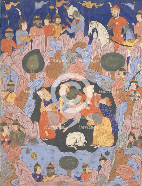 The Seven Sleepers of Ephesus, Folio from a Falnama (Book of Omens), 1550s. Creator: Unknown.