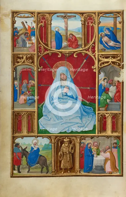 The Seven Sorrows of the Virgin; Prayer Book of Cardinal Albrecht of Brandenburg, about 1525-1530. Creator: Simon Bening.