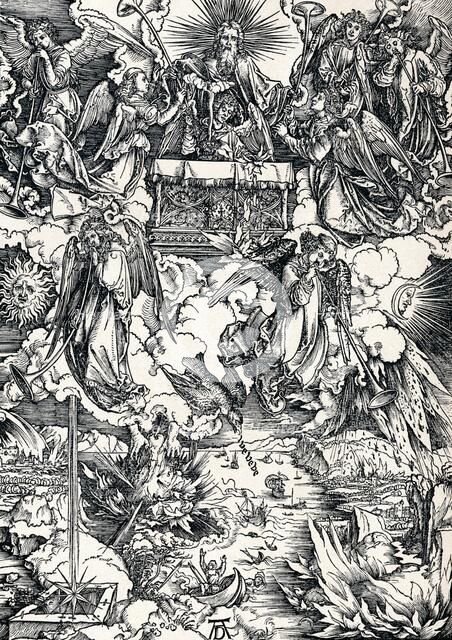 'The Seven Trumpets are Given to the Angels', 1498 (1906).  Artist: Albrecht Durer.