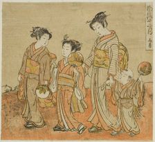 The Seventh Month (Fumizuki), from the series "Fashionable Twelve Months..., c. 1770/72. Creator: Isoda Koryusai