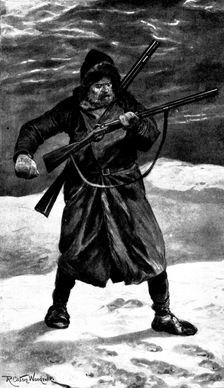 The Seventh Man: There, before him, on the frozen coat of snow, was a footprint..., 1898. Creators: Unknown, Richard Caton Woodville II