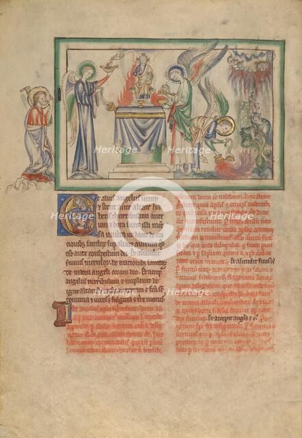 The Seventh Seal: An Angel Censing an Altar and Pouring the Censer over the Earth, about 1255-1260. Creator: Unknown.