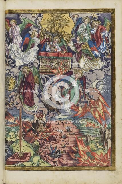 The seventh seal and the first four trumpets. From the Apocalypse (Revelation of John), 1511. Creator: Dürer, Albrecht (1471-1528).