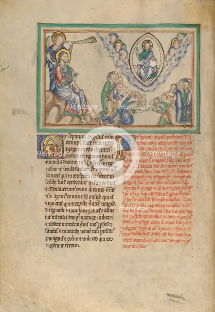 The Seventh Trumpet: The Twenty-Four Elders Adoring the Throne of God, about 1255-1260. Creator: Unknown.