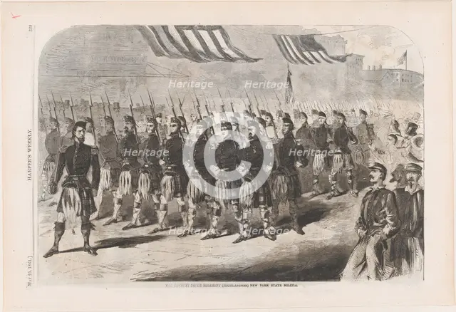 The Seventy Ninth Regiment (Highlanders), New York State Militia (Harper's Weekly)..., May 25, 1861. Creator: Anon.