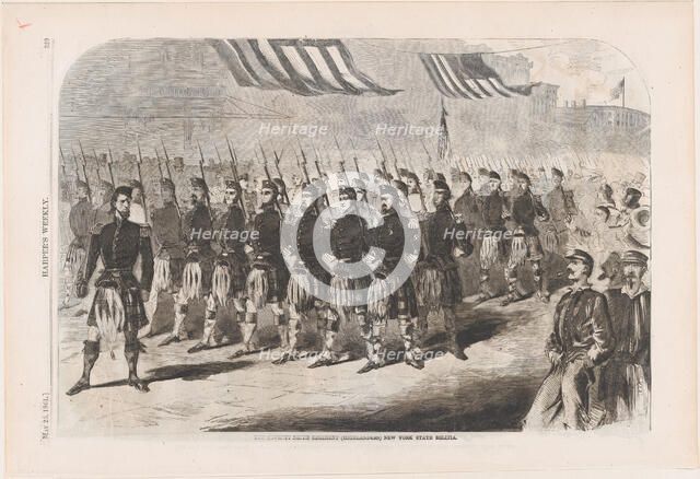 The Seventy Ninth Regiment (Highlanders), New York State Militia (Harper's Weekly)..., May 25, 1861. Creator: Anon.