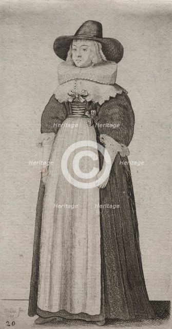 The Several Habits of English Women, from the Nobility to the Country Women..., 1640. Creator: Wenceslaus Hollar (Bohemian, 1607-1677).