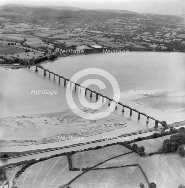 The Severn Railway Bridge, Sharpness, Gloucestershire, from the south, 1951 Artist: Aerofilms.
