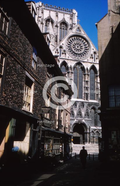 The Shambles and York Minister, York, 1958. Artist: CM Dixon.