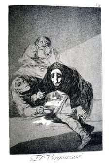 The Shamefaced One 1799. Artist: Francisco Goya