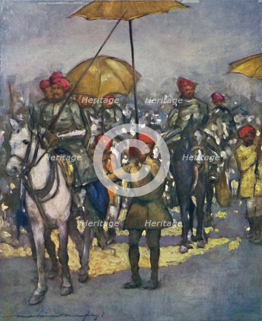 'The Shan Chiefs' Retainers' at the Native Review', 1903. Artist: Mortimer L Menpes.