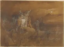 The Shades of French Soldiers from the Past Exhort the Army to Victory on the Rhine, c. 1870. Creator: Gustave Doré