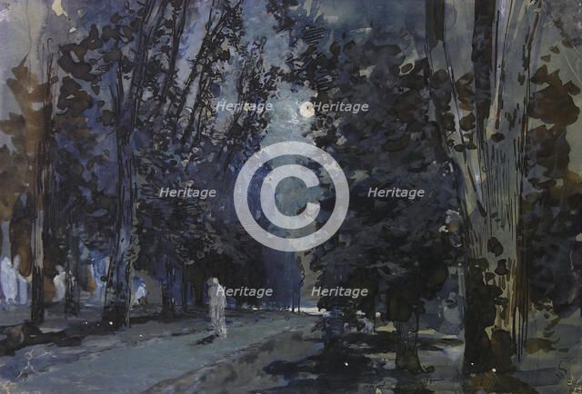 The shadows. Moonlight night, 1880s. Creator: Levitan, Isaak Ilyich (1860-1900).