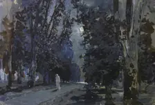 The shadows. Moonlight night, 1880s. Creator: Levitan, Isaak Ilyich (1860-1900)