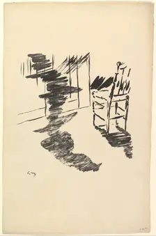 The Shadow that Lies Floating on the Floor. Illustration to The Raven by Edgar Allan Poe, 1875. Creator: Edouard Manet