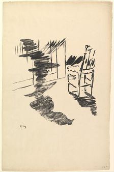 The Shadow that Lies Floating on the Floor. Illustration to The Raven by Edgar Allan Poe, 1875. Creator: Edouard Manet