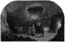 The Shaft - Descent of the Bucket, Marston Salt-Pit, 1850. Creator: S Read