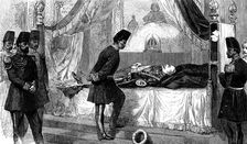 The Shah at Madame Tussaud's Gallery of Waxwork Figures, 1873. Creator: Unknown