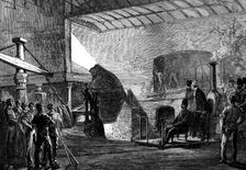The Shah at the Crewe Locomotive-Engine Factory: the Bessemer Process, 1873. Creator: Unknown