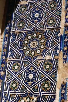 The Shah-i-Zindeh or Living King necropolis, Samarkand, Uzbekistan, 14-15th Century. Artist: CM Dixon