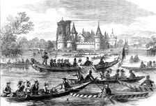 The Shah on the Lake of Laxenburg, near Vienna, 1873. Creator: Unknown