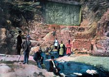 The Shah of Persia and his children, c1890.Artist: Gillot