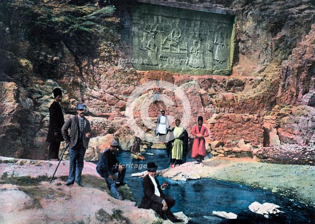 The Shah of Persia and his children, c1890.Artist: Gillot