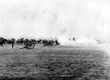 The Shahzada's Visit: the Shahzada at Aldershot - firing a royal salute after the Review, 1895. Creator: Henry R. Gibbs