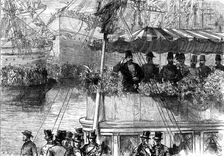 The Shah's visit to the West India Dock, 1873. Creator: Unknown