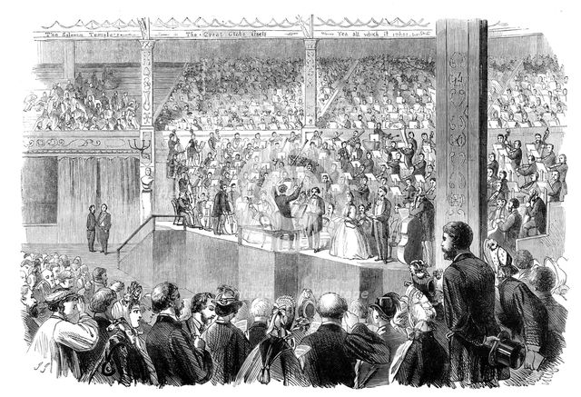 The Shakspeare Commemoration at Stratford-On-Avon: performance of ..."The Messiah"...1864.  Creator: J. J..