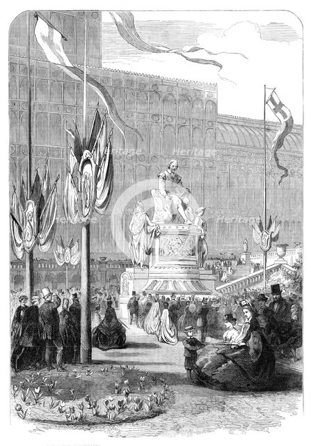The Shakspeare Commemoration in London: monument of Shakspeare at the Crystal Palace, 1864. Creator: Unknown.