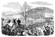 The Shakspeare Commemoration in London: planting an oak on Primrose Hill, 1864. Creator: Unknown