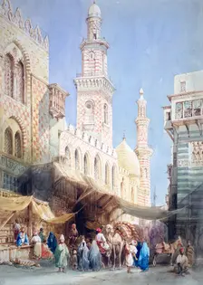 The Sharia El Gohargiyeh, Cairo 19th century. Artist: William Henry Bartlett