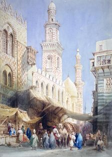 The Sharia El Gohargiyeh, Cairo 19th century. Artist: William Henry Bartlett