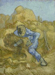 The Sheaf-Binder (after Millet) , 1889. Creator: Gogh, Vincent, van (1853-1890)