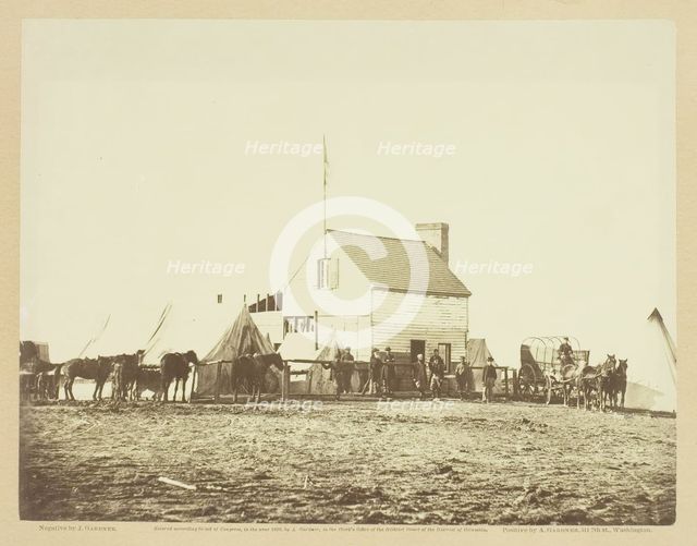 The Shebang, or Quarters of U.S. Sanitary Commission, Brandy Station, November 1863. Creator: James Gardner.