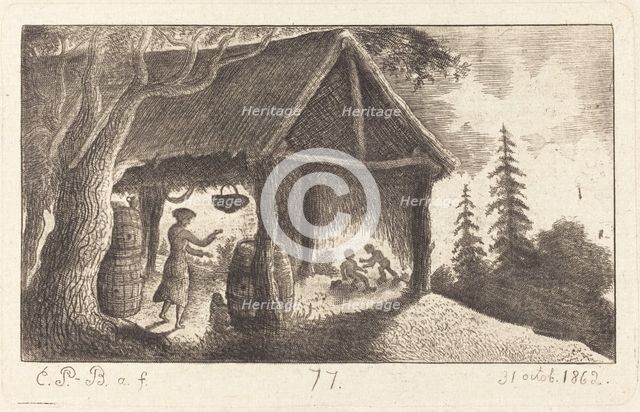 The Shed with Children Fighting, 1862. Creator: Emmanuel Phélippes-Beaulieu.