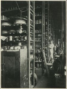 "The Shelves of Edison's Laboratory with Samples of Every Known Substance" 1902. Creator: Unknown
