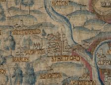 The Sheldon Tapestry: Map of Warwickshire, Detail: Stratford, 1580s